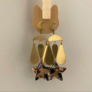 handmade brass + acrylic earrings